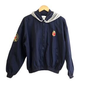 Vintage Capezio Light Weight Navy Cotton Hooded Jacket Size L